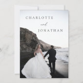 Modern Elegant Calligraphy Elopement Wedding Kaart (Achterkant)