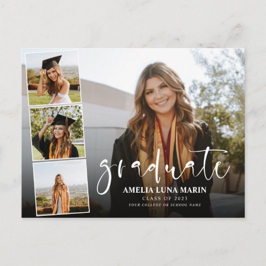 Modern Elegant Calligraphy Fun Afstuderen Briefkaart (Voorkant)