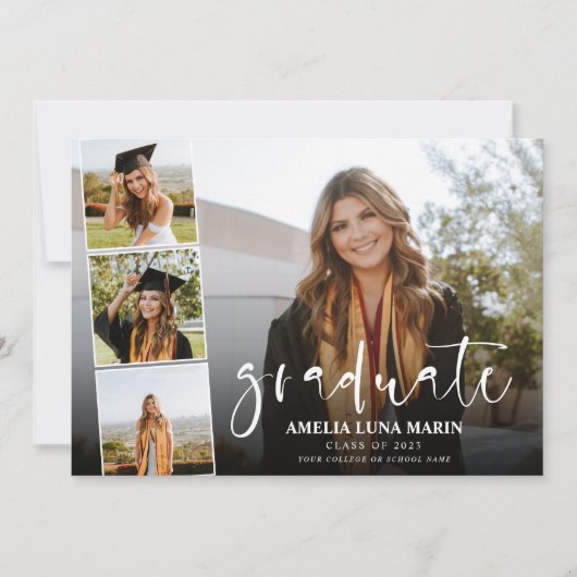 Modern Elegant Calligraphy Fun Afstuderen Kaart (Voorkant)