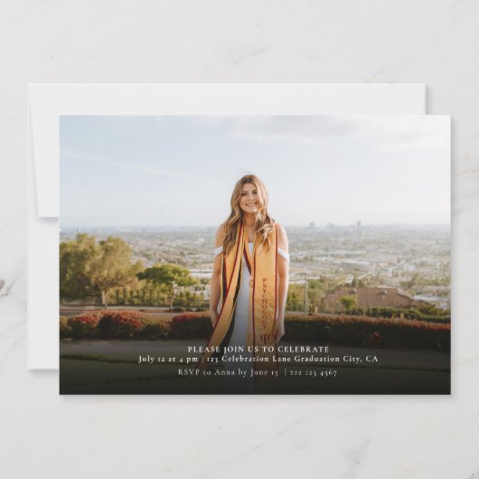 Modern Elegant Calligraphy Fun Afstuderen Kaart (Achterkant)