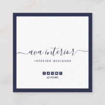 Modern Elegant Calligraphy Midnight Blue Social