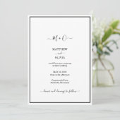 Modern Elegant Calligraphy Monogram Wedding Aankondiging (Staand voorkant)