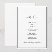 Modern Elegant Calligraphy Monogram Wedding Aankondiging (Voorkant / Achterkant)