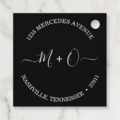 Modern Elegant Calligraphy Monogram Wedding Bedankjes Labels (Achterkant)