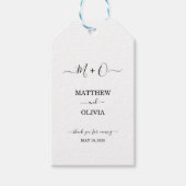 Modern Elegant Calligraphy Monogram Wedding Cadeaulabel (Voorkant)