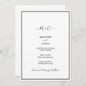 Modern Elegant Calligraphy Monogram Wedding Kaart (Voorkant / Achterkant)