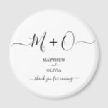 Modern Elegant Calligraphy Monogram Wedding Magneet<br><div class="desc">Geef deze moderne en elegante trouwmagneet een persoonlijk tintje met monogram/duogram dat met decoratieve swashes is verbonden. Vergeef je cadeautjes voor je gasten op je officiële bruiloft.</div>