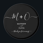 Modern Elegant Calligraphy Monogram Wedding Magneet<br><div class="desc">Geef deze moderne en elegante trouwmagneet een persoonlijk tintje met monogram/duogram dat met decoratieve swashes is verbonden. Vergeef je cadeautjes voor je gasten op je officiële bruiloft.</div>