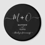 Modern Elegant Calligraphy Monogram Wedding Magneet<br><div class="desc">Geef deze moderne en elegante trouwmagneet een persoonlijk tintje met monogram/duogram dat met decoratieve swashes is verbonden. Vergeef je cadeautjes voor je gasten op je officiële bruiloft.</div>