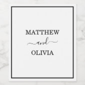 Modern Elegant Calligraphy Monogram Wedding Wijn Etiket (Enkel label)