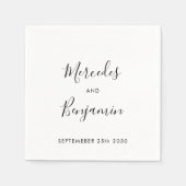 Modern Elegant Calligraphy Personalized Wedding Servet (Voorkant)