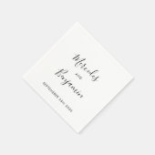 Modern Elegant Calligraphy Personalized Wedding Servet (Hoek)