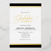 Modern Elegant Calligraphy Photo Afstuderen Gold Folie Uitnodiging (Voorkant)