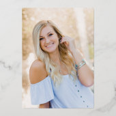 Modern Elegant Calligraphy Photo Afstuderen Gold Folie Uitnodiging (Achterkant)