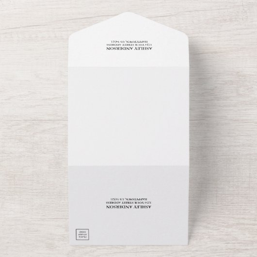 Modern Elegant Calligraphy Photo Overlay Wedding All In One Uitnodiging (Buitenkant)