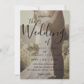 Modern Elegant Calligraphy Photo Overlay Wedding Kaart (Voorkant)