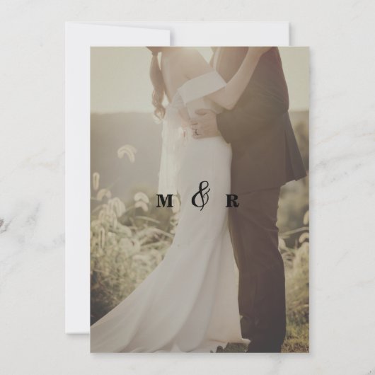 Modern Elegant Calligraphy Photo Overlay Wedding Kaart (Achterkant)