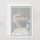 Modern Elegant Calligraphy Photo Overlay Wedding Save The Date (Voorkant)