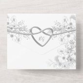 Modern Elegant Calligraphy Photo Wedding All In One Uitnodiging (Achterkant)