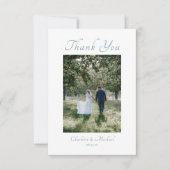 Modern Elegant Calligraphy Photo Wedding Bedankkaart (Voorkant)