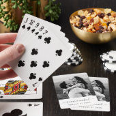 Modern Elegant Calligraphy Photo Wedding Guest Pokerkaarten (Insitu)