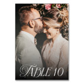 Modern Elegant Calligraphy Photo Wedding Kaart (Voorkant)