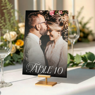 Modern Elegant Calligraphy Photo Wedding Kaart