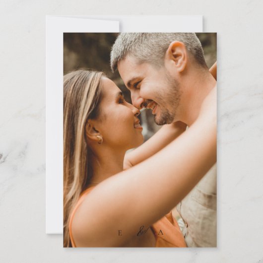 Modern Elegant Calligraphy Photo Wedding Kaart (Achterkant)