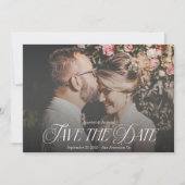 Modern Elegant Calligraphy Photo Wedding Save The Date (Voorkant)