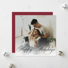  Modern Elegant Calligraphy Script Christmas Photo Feestdagenkaart