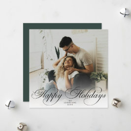  Modern Elegant Calligraphy Script Christmas Photo Feestdagenkaart