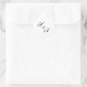 Modern Elegant Calligraphy Script Monogram Wedding Ronde Sticker (Tas)