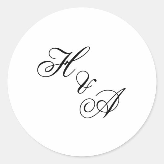 Modern Elegant Calligraphy Script Monogram Wedding Ronde Sticker (Voorkant)