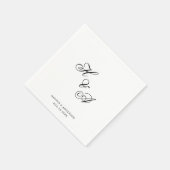 Modern Elegant Calligraphy Script Monogram Wedding Servet (Hoek)