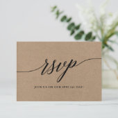 Modern Elegant Calligraphy Script Wedding RSVP Kaartje (Staand voorkant)