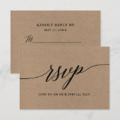 Modern Elegant Calligraphy Script Wedding RSVP Kaartje (Voorkant / Achterkant)
