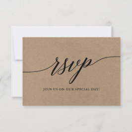 Modern Elegant Calligraphy Script Wedding RSVP Kaartje