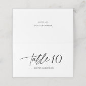 Modern Elegant Calligraphy Script Wedding Seating Plaatskaartje (Buitenkant ongevouwen)