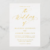 Modern Elegant Calligraphy Wedding Folie Uitnodiging (Voorkant)