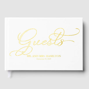 Modern Elegant Calligraphy Wedding Gastenboek