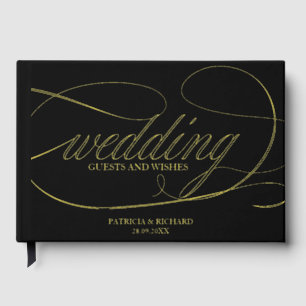 Modern Elegant Calligraphy Wedding Gastenboek