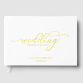 Modern Elegant Calligraphy Wedding Gastenboek