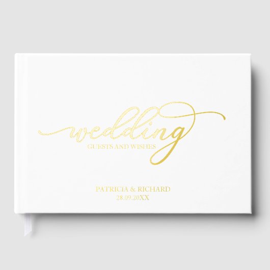 Modern Elegant Calligraphy Wedding Gastenboek (Voorkant)