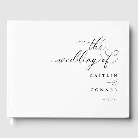 Modern Elegant Calligraphy Wedding Gastenboek (Voorkant)