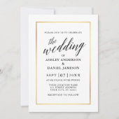 Modern Elegant Calligraphy Wedding Gold Lijst Kaart (Voorkant)