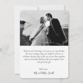 Modern Elegant Calligraphy Wedding Photo Bedankkaart (Achterkant)