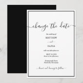 Modern Elegant Calligraphy Wedding Save The Date (Voorkant / Achterkant)