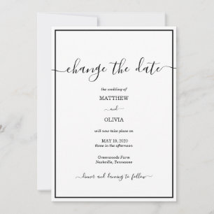Modern Elegant Calligraphy Wedding Save The Date