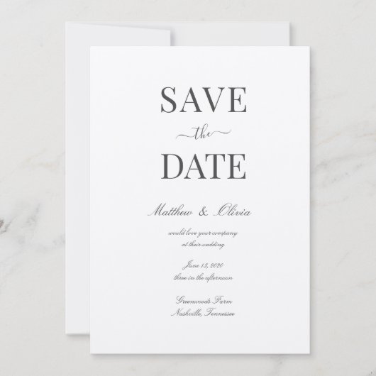 Modern Elegant Calligraphy Wedding Save The Date (Voorkant)
