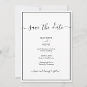 Modern Elegant Calligraphy Wedding Save The Date (Voorkant)
